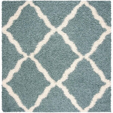 Safavieh 4 x 4 ft. SGD-Dallas Shag Square Area Rug; Seafoam & Ivory SGDS257C-4SQ
